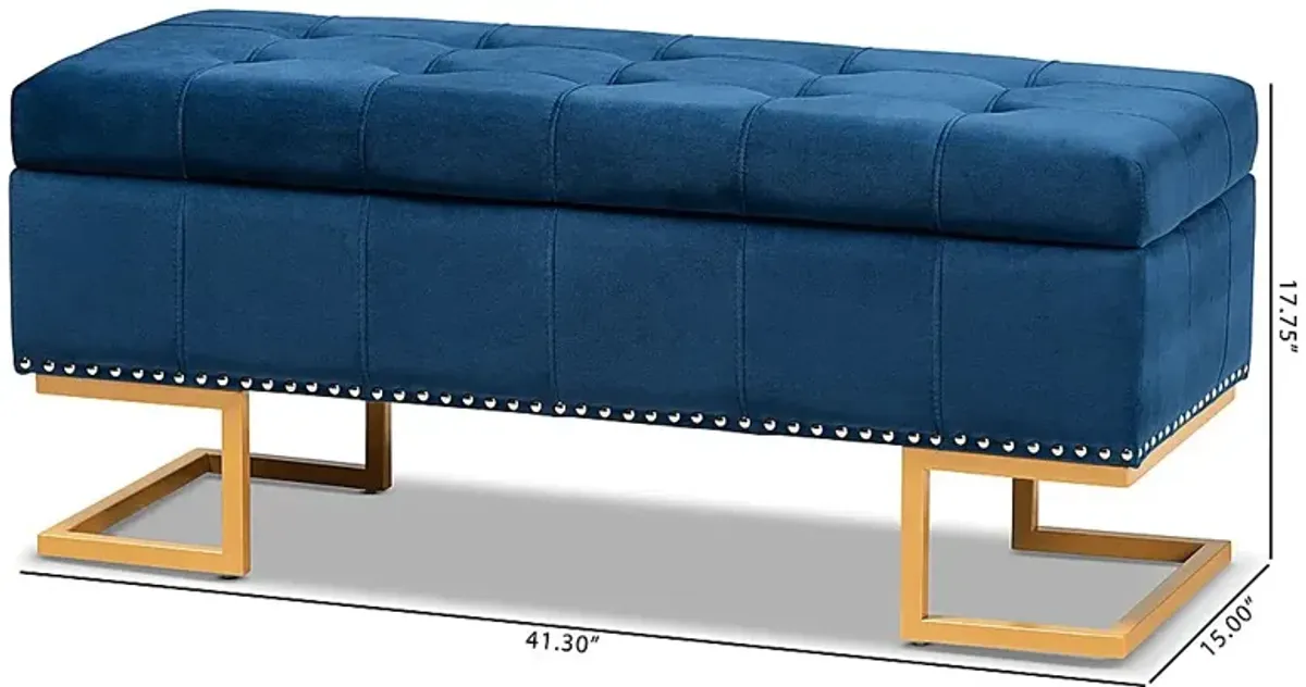 Binewood Blue Storage Ottoman