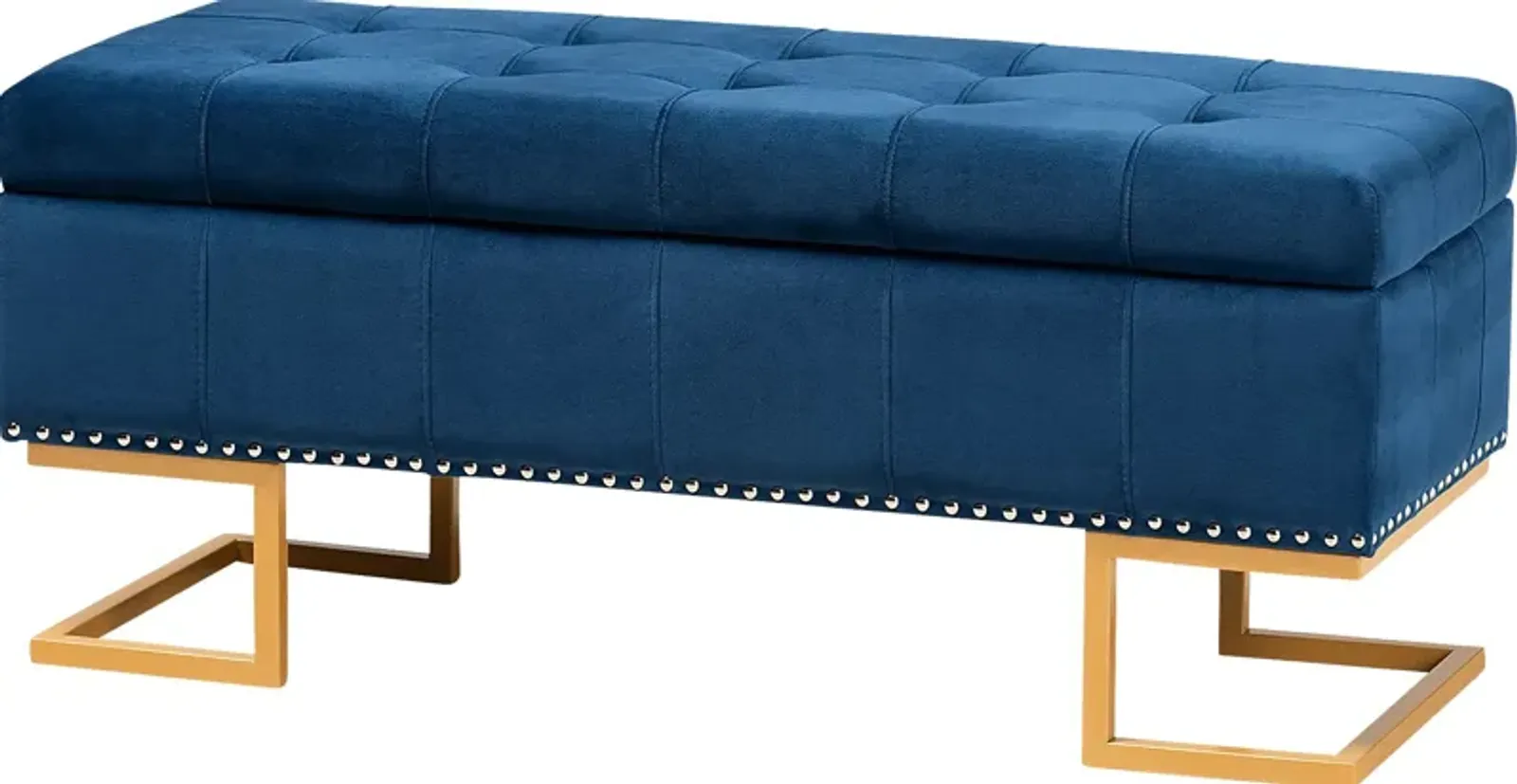 Binewood Blue Storage Ottoman