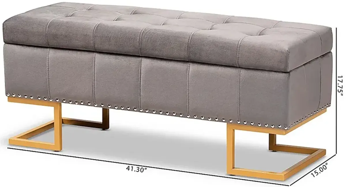 Binewood Gray Storage Ottoman