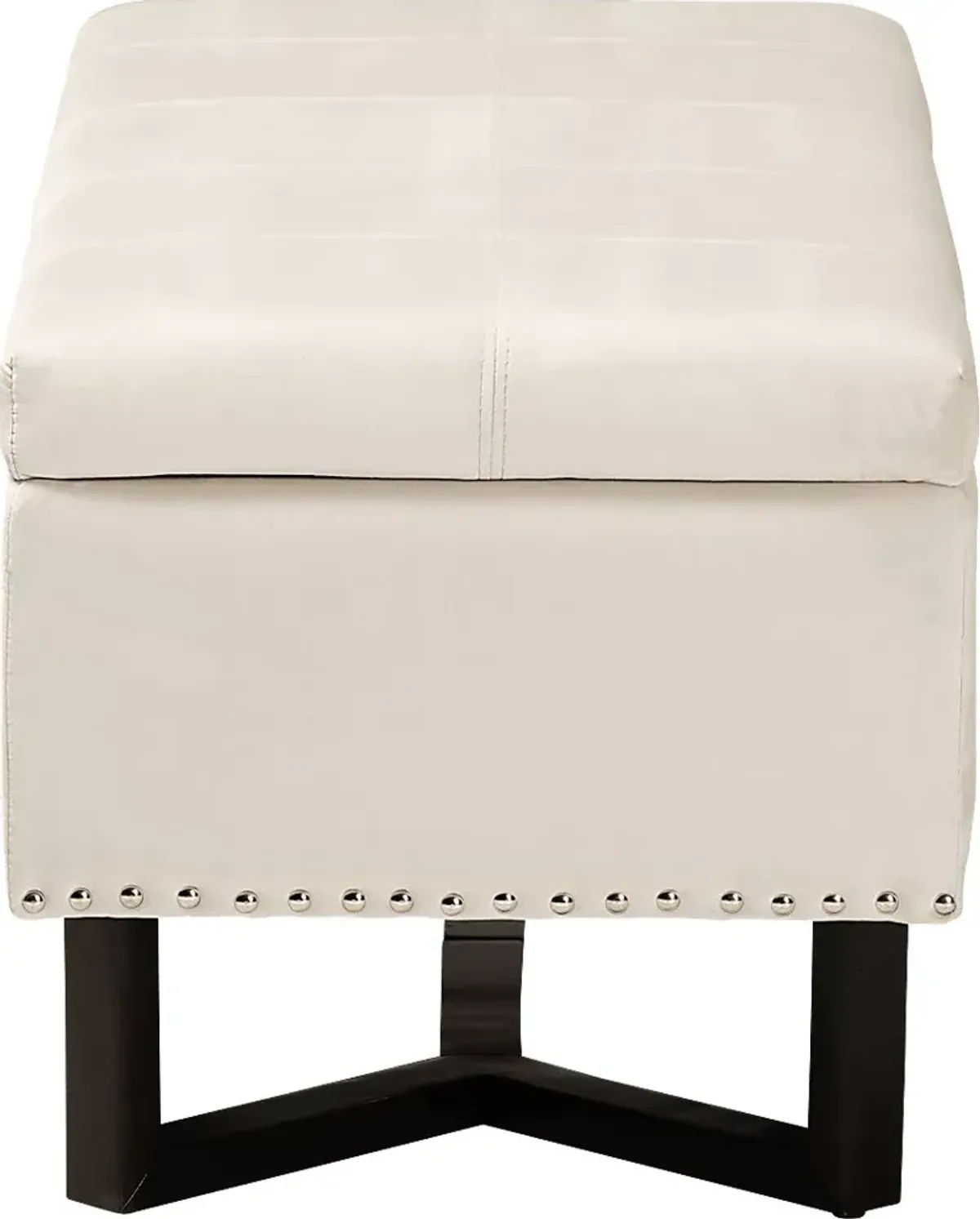 Alema Beige Storage Ottoman