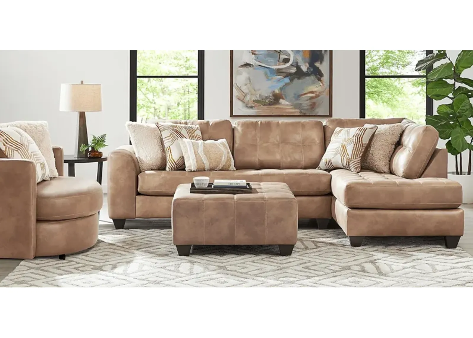 Bellinger Camel 3 Pc Sectional Living Room