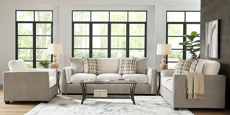 Alcott Gray 8 Pc Living Room Set