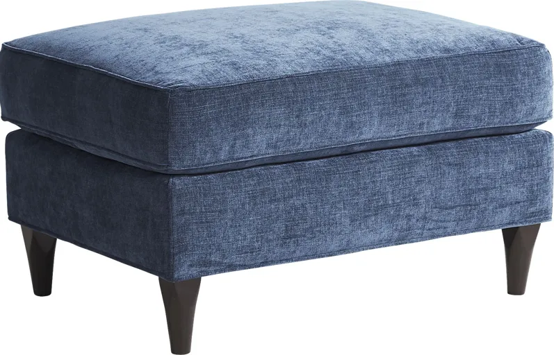 Hanover Indigo Chenille Ottoman