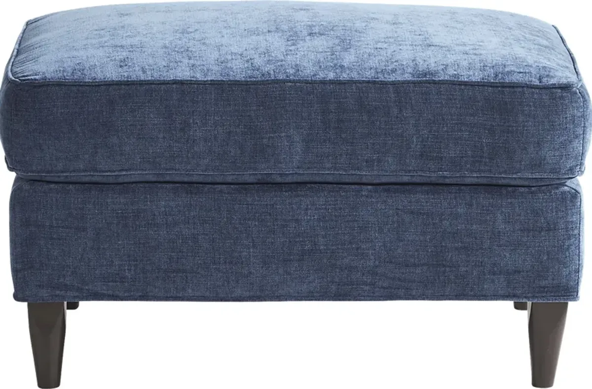 Hanover Indigo Chenille Ottoman