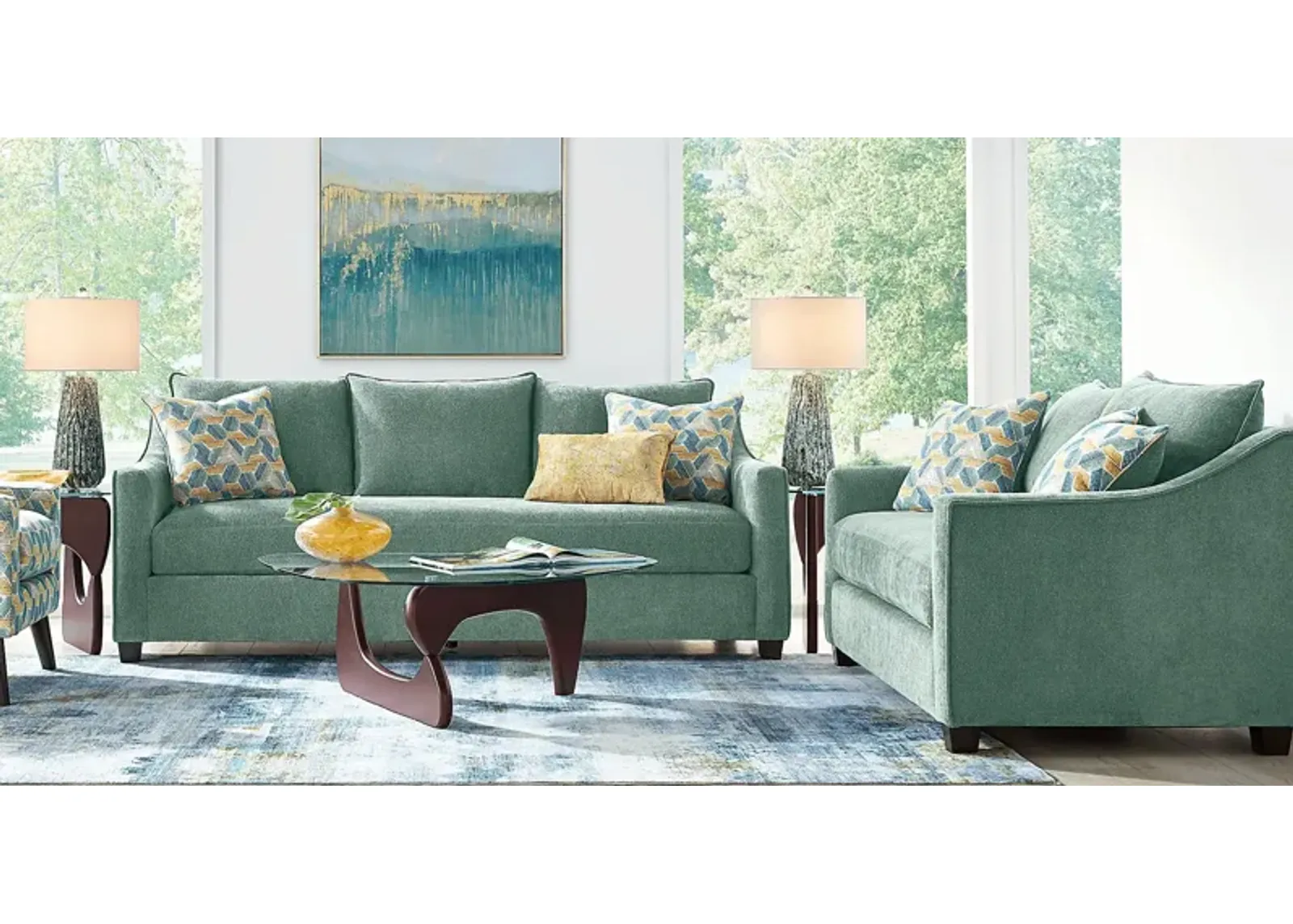 Bloomington Seafoam 7 Pc Living Room