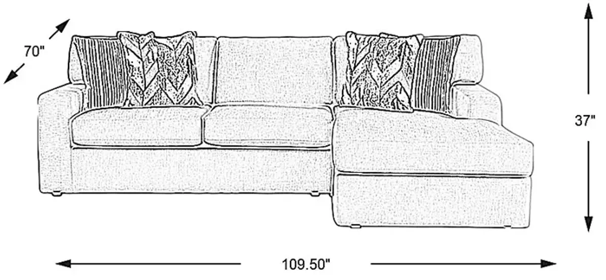 Dekker Park Gray 2 Pc Sectional