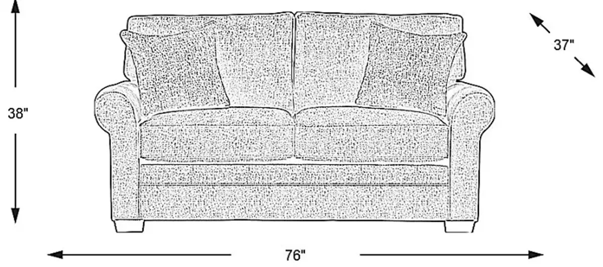 Bellingham Gray Textured Gel Foam Sleeper Loveseat