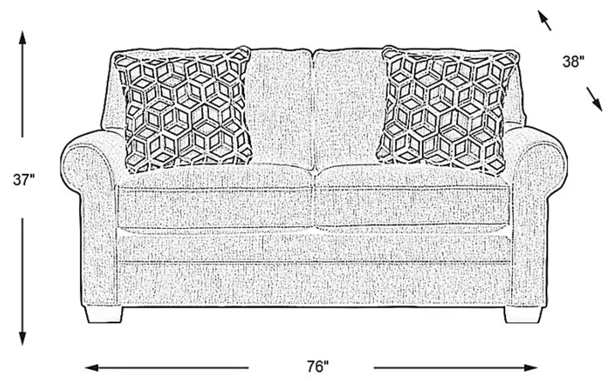 Bellingham Midnight Textured Gel Foam Sleeper Loveseat