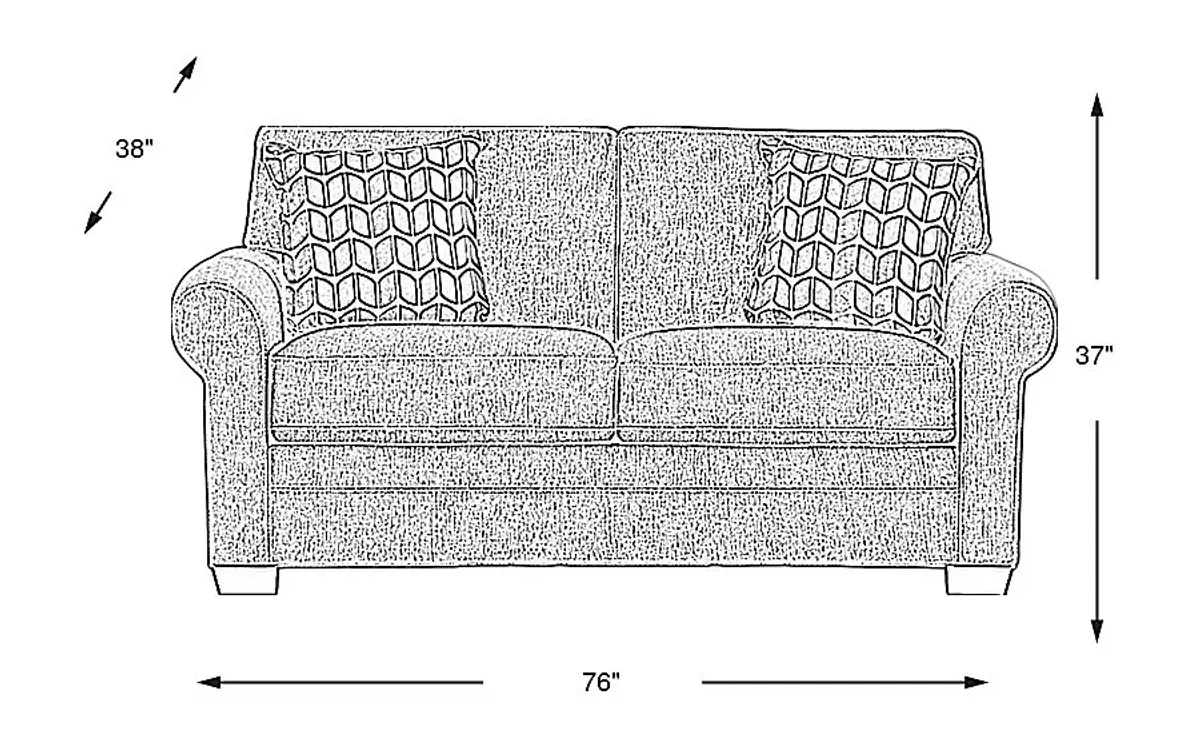 Bellingham Mushroom Textured Chenille Gel Foam Sleeper Loveseat