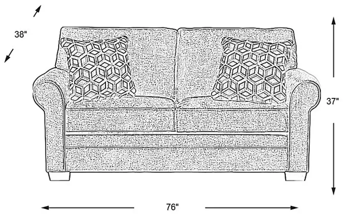 Bellingham Sunflower Textured Chenille Sleeper Loveseat