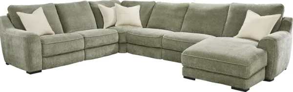 Somerset Green 6 Pc Dual Power Reclining Sectional