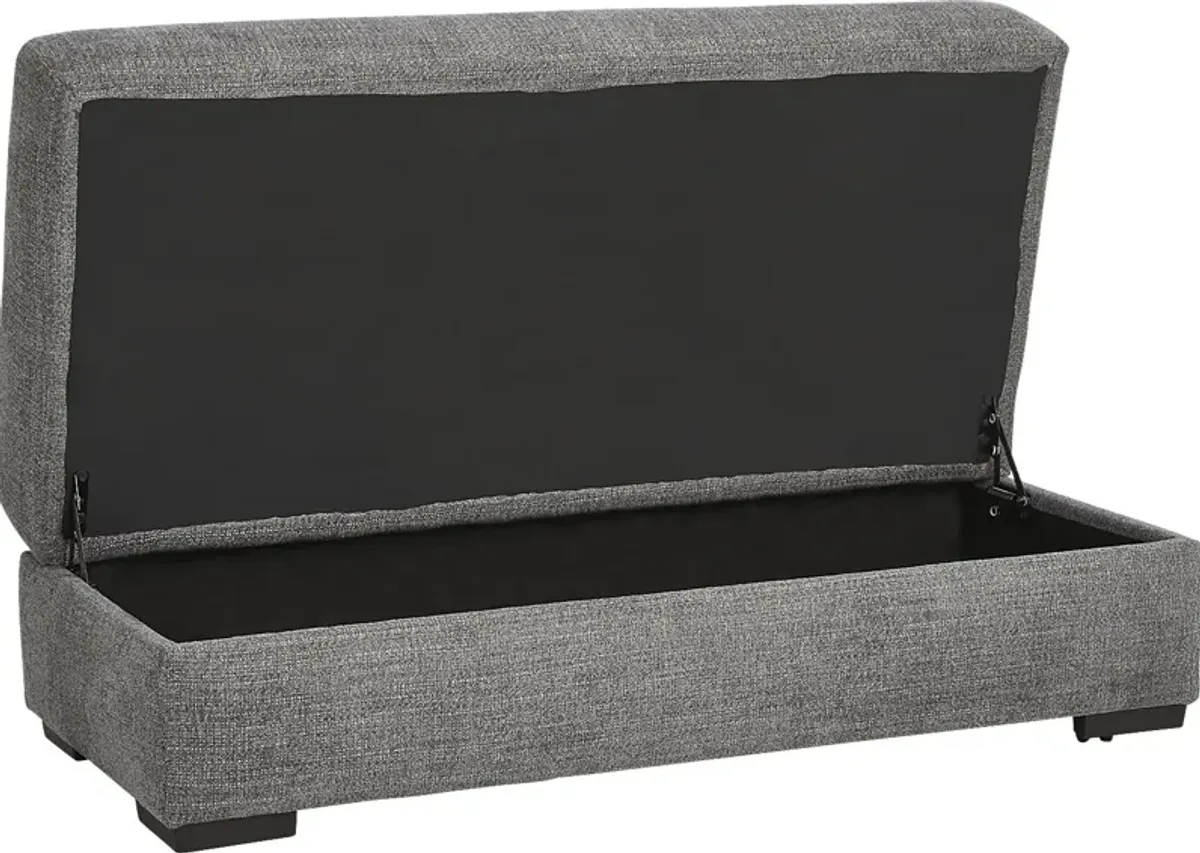 Brisbane Gray Storage Ottoman