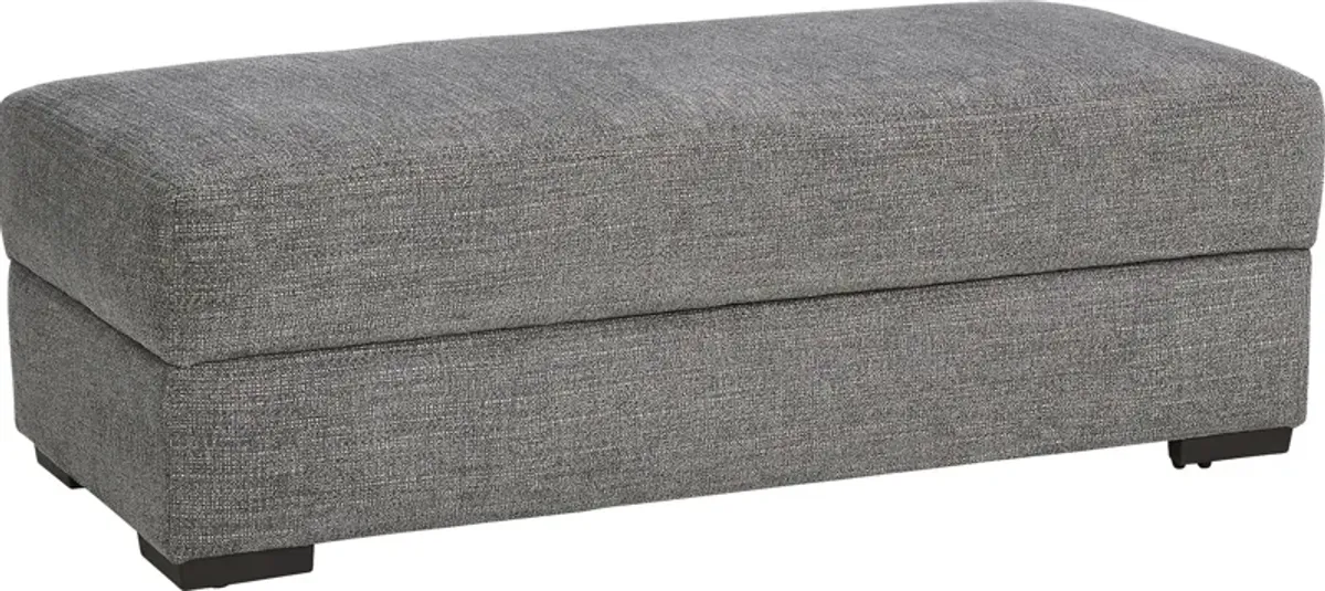 Brisbane Gray Storage Ottoman