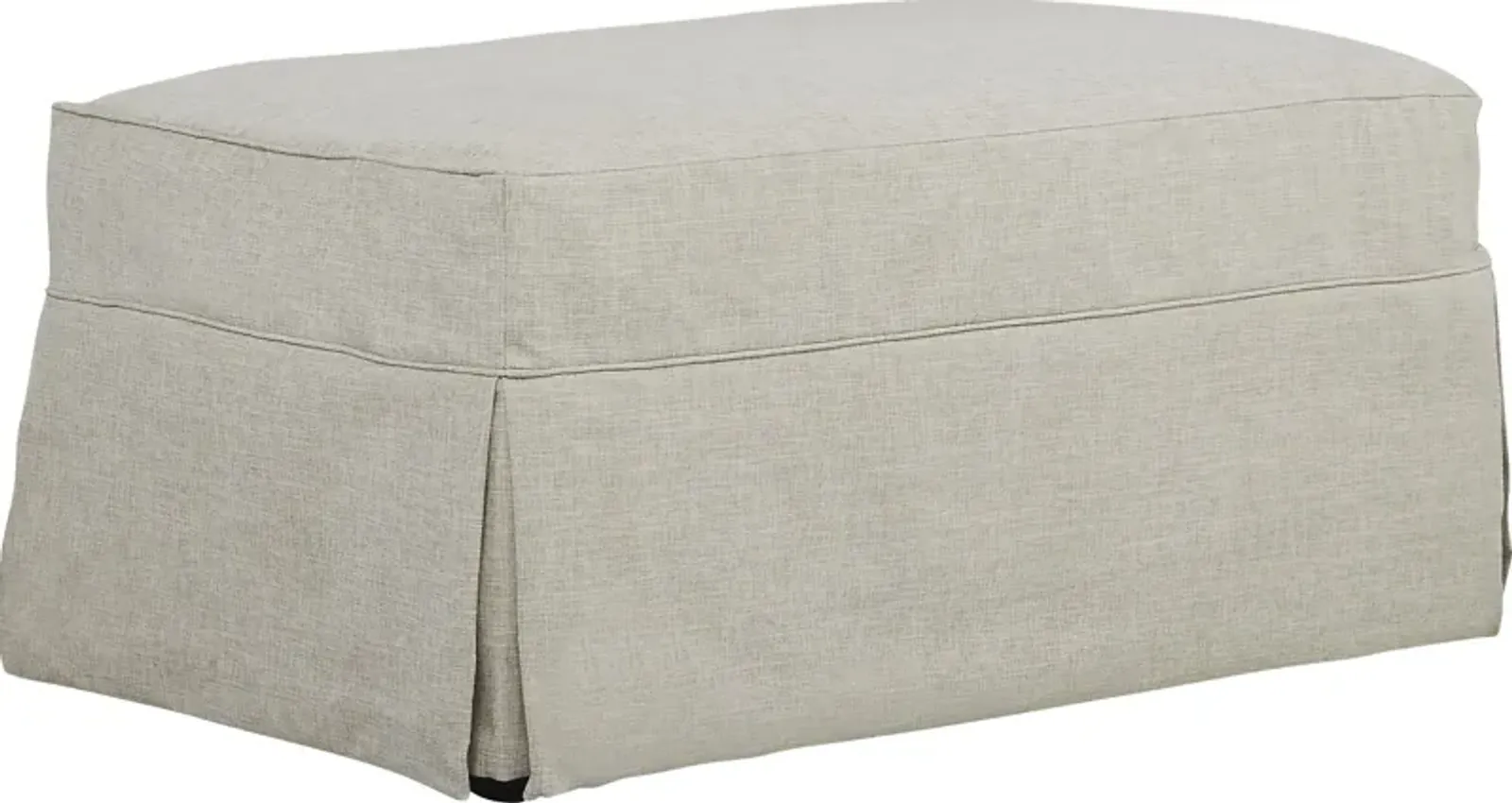 Beachside Walk Linen Textured Slipcover Ottoman