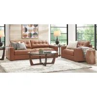 Messina Brown Leather 7 Pc Living Room