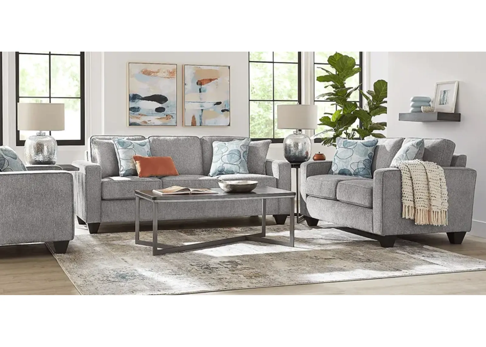 Alanis Bay Gray 8 Pc Living Room