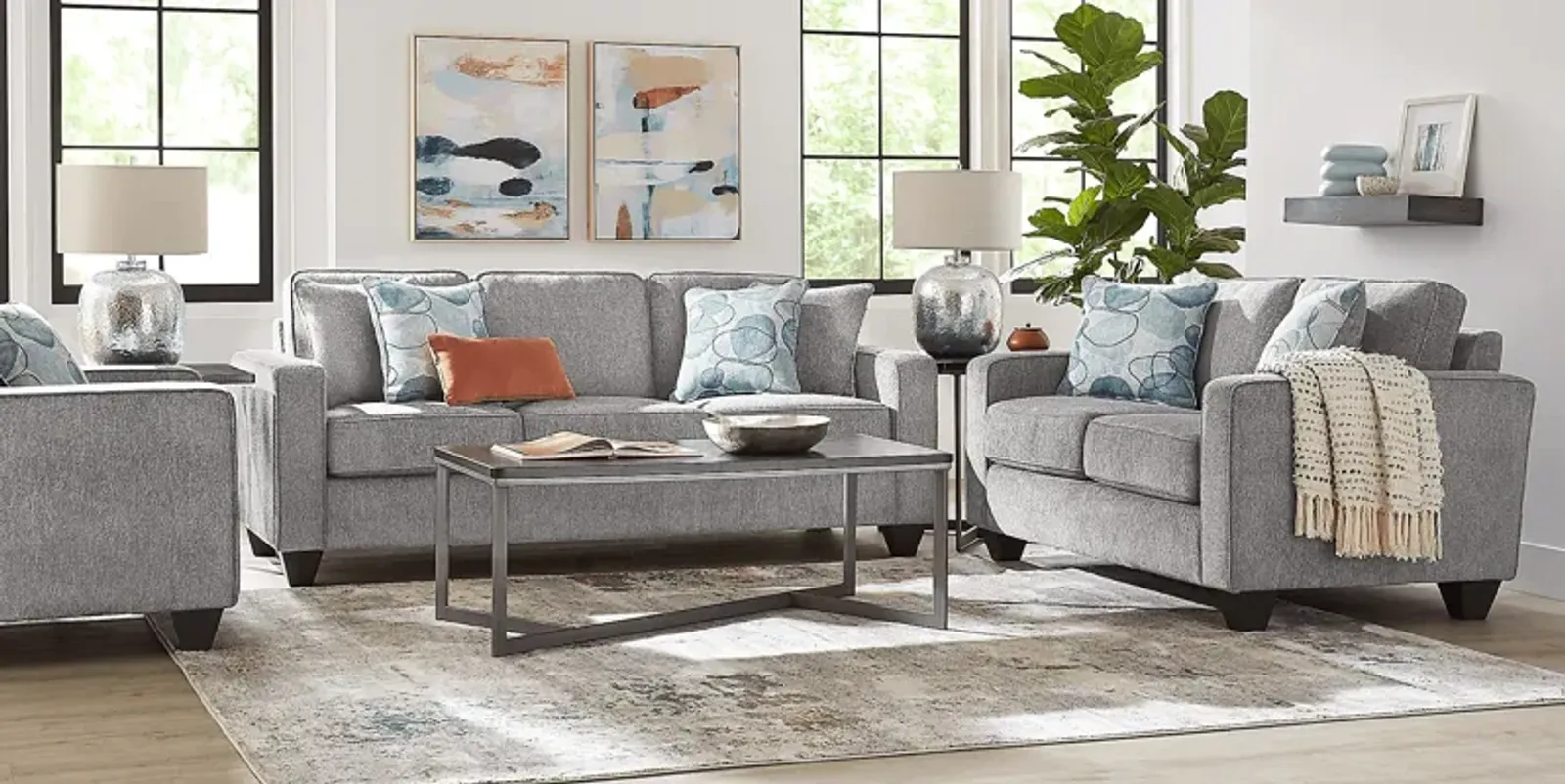 Alanis Bay Gray 8 Pc Living Room