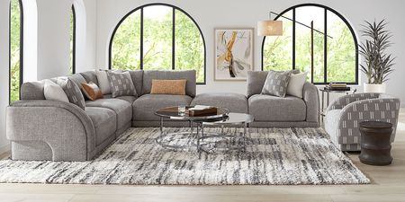 Latham Court Gray 6 Pc Sectional