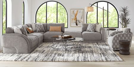 Latham Court Gray 6 Pc Sectional