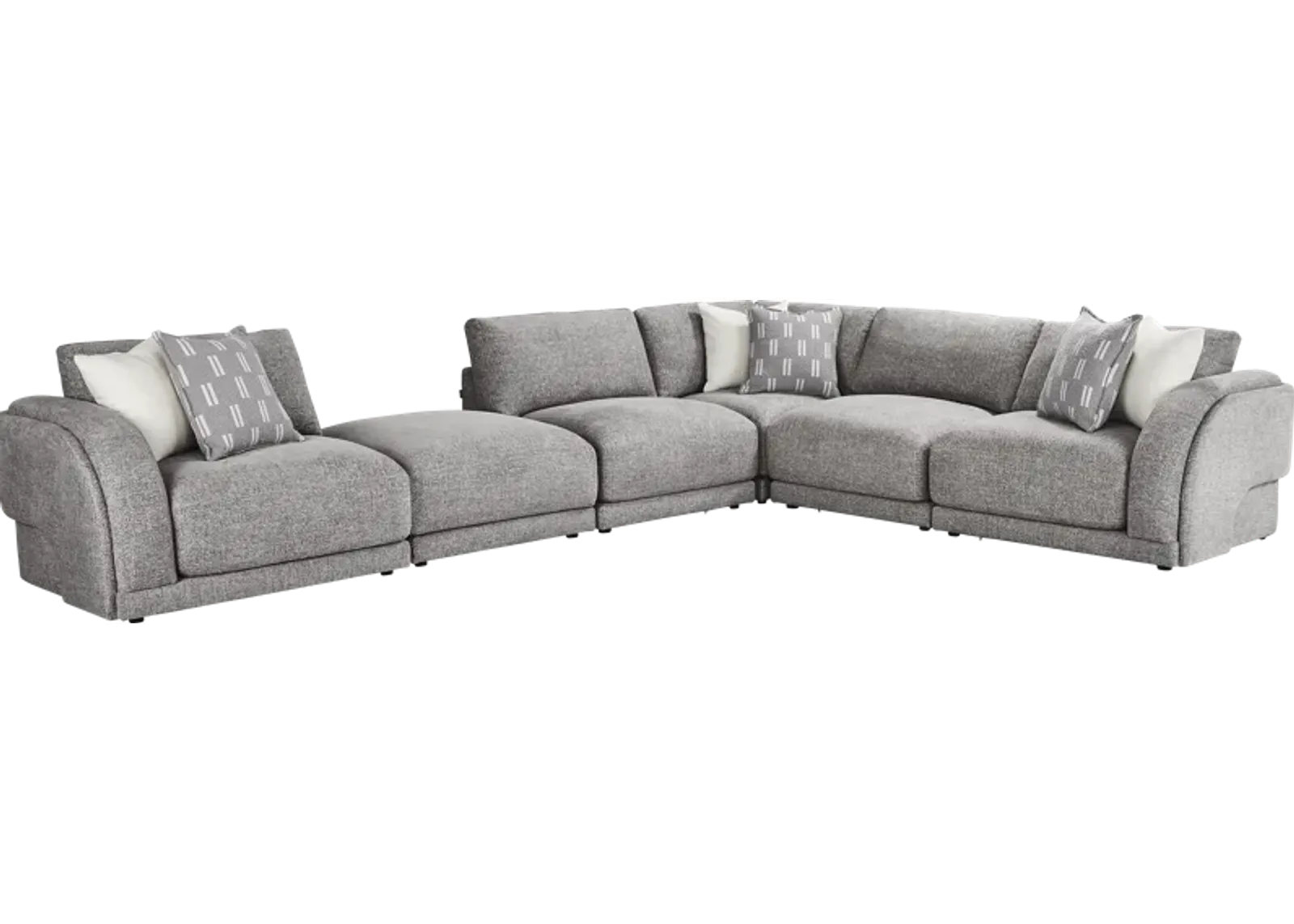 Latham Court Gray 6 Pc Sectional