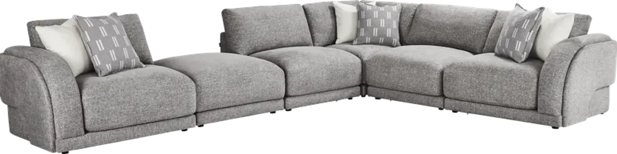 Latham Court Gray 6 Pc Sectional