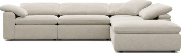 The Flow Gray 5 Pc Dual Power Reclining Sectional