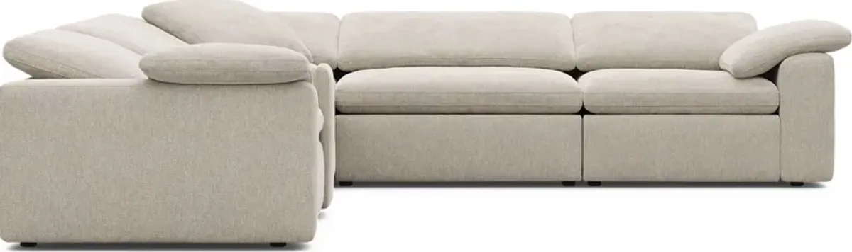 The Flow Gray 5 Pc Dual Power Reclining Sectional