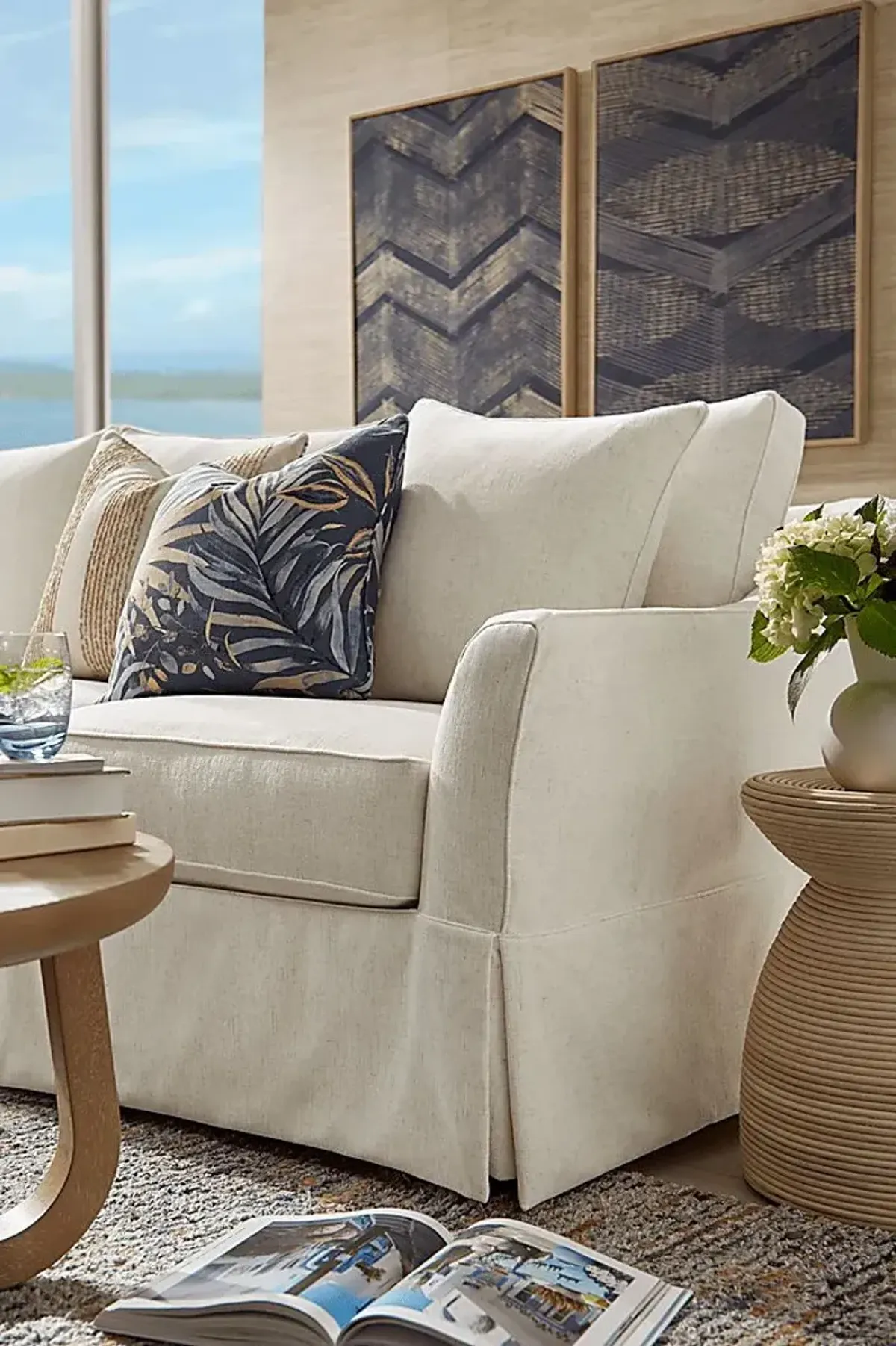 Pacific Grove White Slipcover 2 Pc Sectional