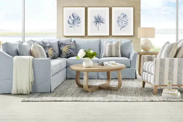 Pacific Grove Blue Slipcover 2 Pc Sectional