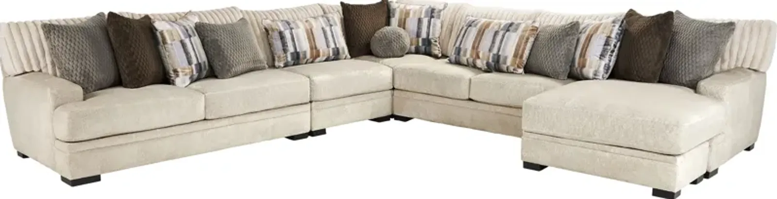 Hudson Street Beige 4 Pc Sectional