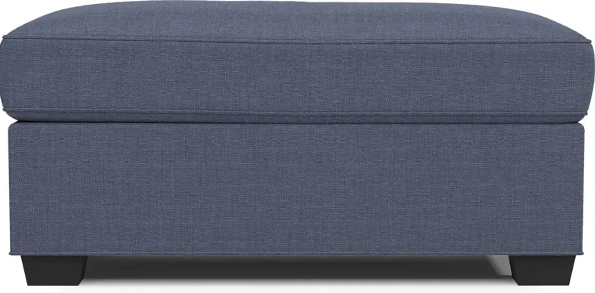 Bellingham Sapphire Textured Chenille Ottoman