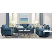 Bellingham Sapphire Textured Chenille 7 Pc Living Room