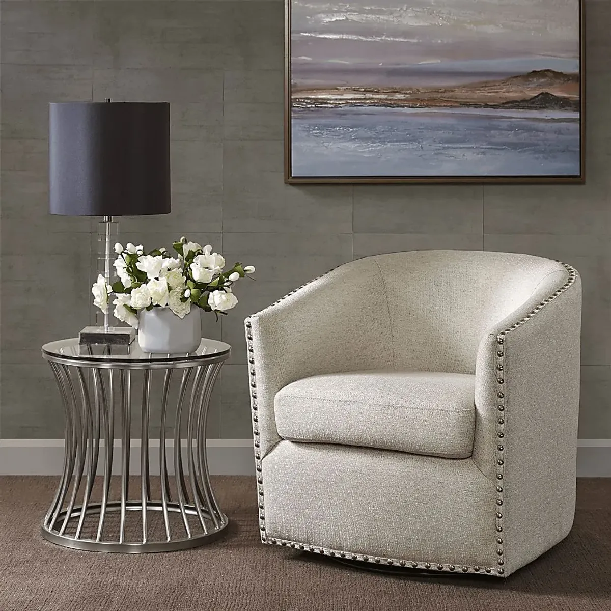 Minturn Natural Accent Swivel Chair