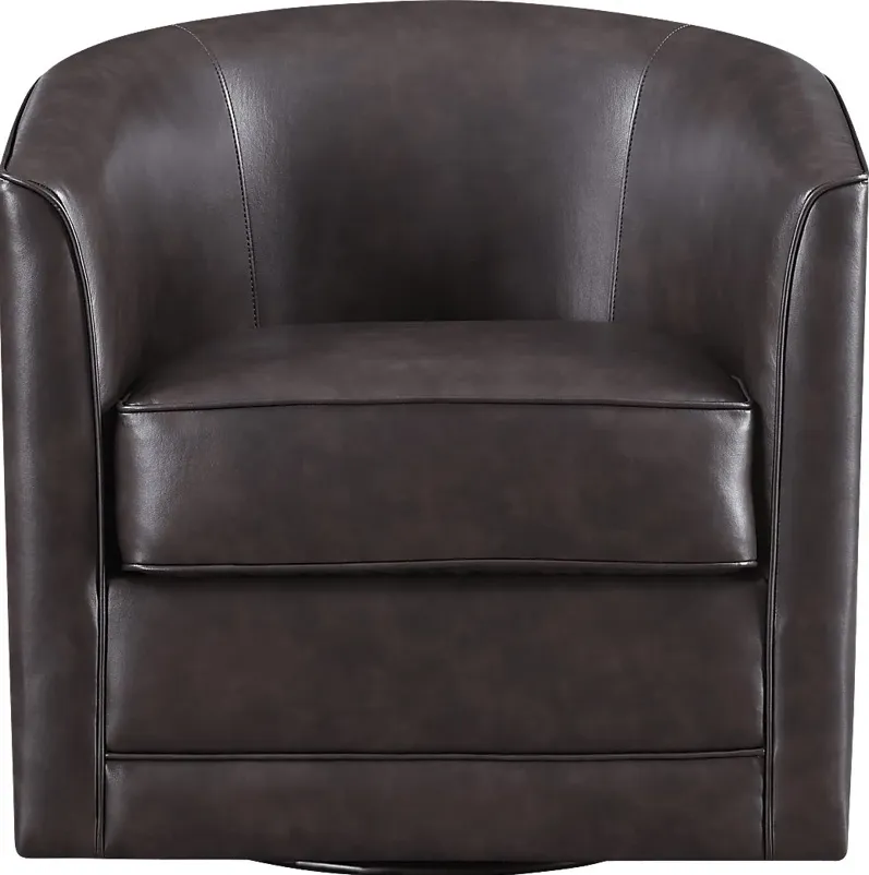 Adelta Dark Brown Accent Swivel Chair