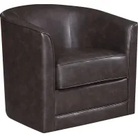Adelta Dark Brown Accent Swivel Chair