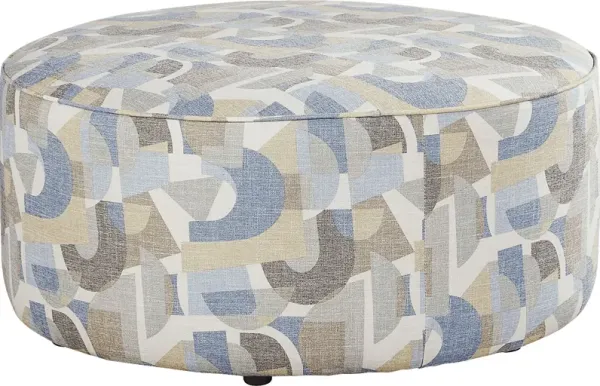 Coralville Blue Cocktail Ottoman