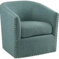 Minturn Teal Accent Swivel Chair