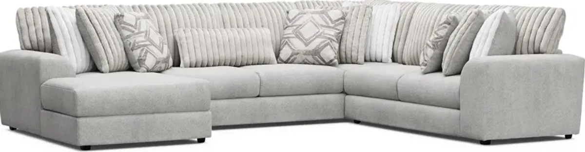 Moreau Street Gray 3 Pc Sectional