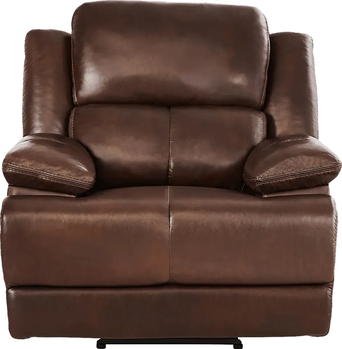 Montefano Brown Leather 6 Pc Living Room with Reclining Sofa