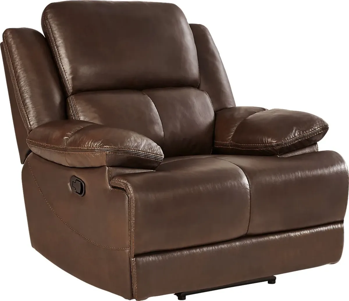 Montefano Brown Leather 6 Pc Living Room with Reclining Sofa