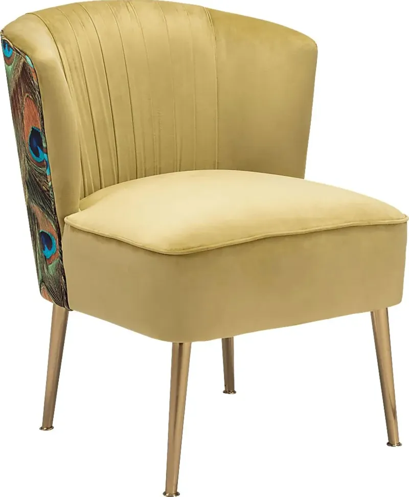 Exotic Flair Yellow Accent Chair