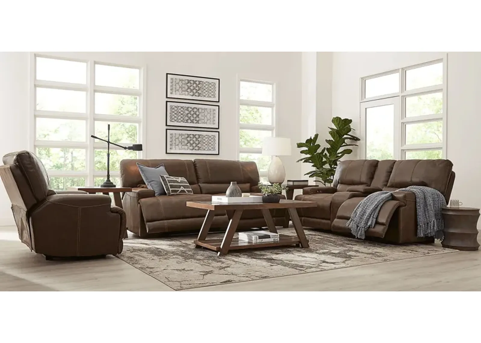 Warrendale Chocolate 7 Pc Power Reclining Living Room