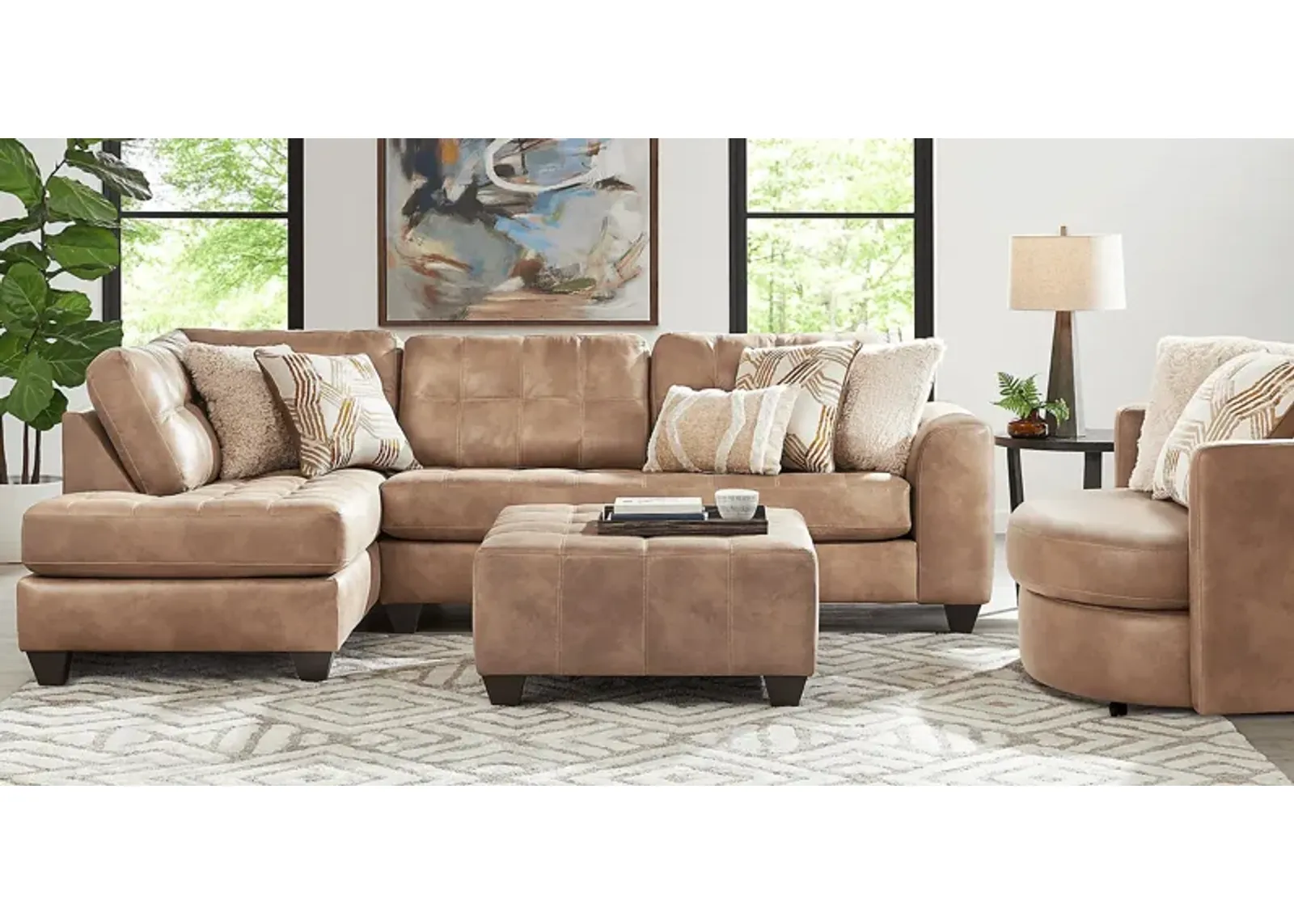 Bellinger Camel 3 Pc Sectional Living Room