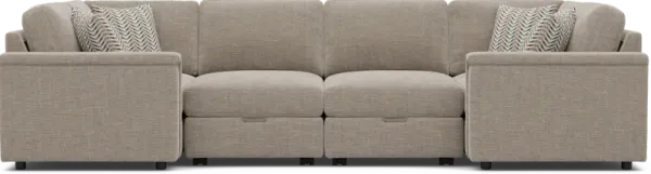 Tempo Modular Beige 8 Pc Sectional with Audio