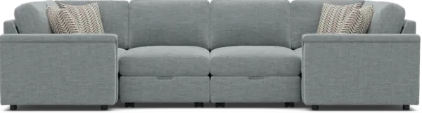 Tempo Modular Blue 8 Pc Sectional with Audio