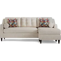Hanover Off-White Textured Chaise Sofa