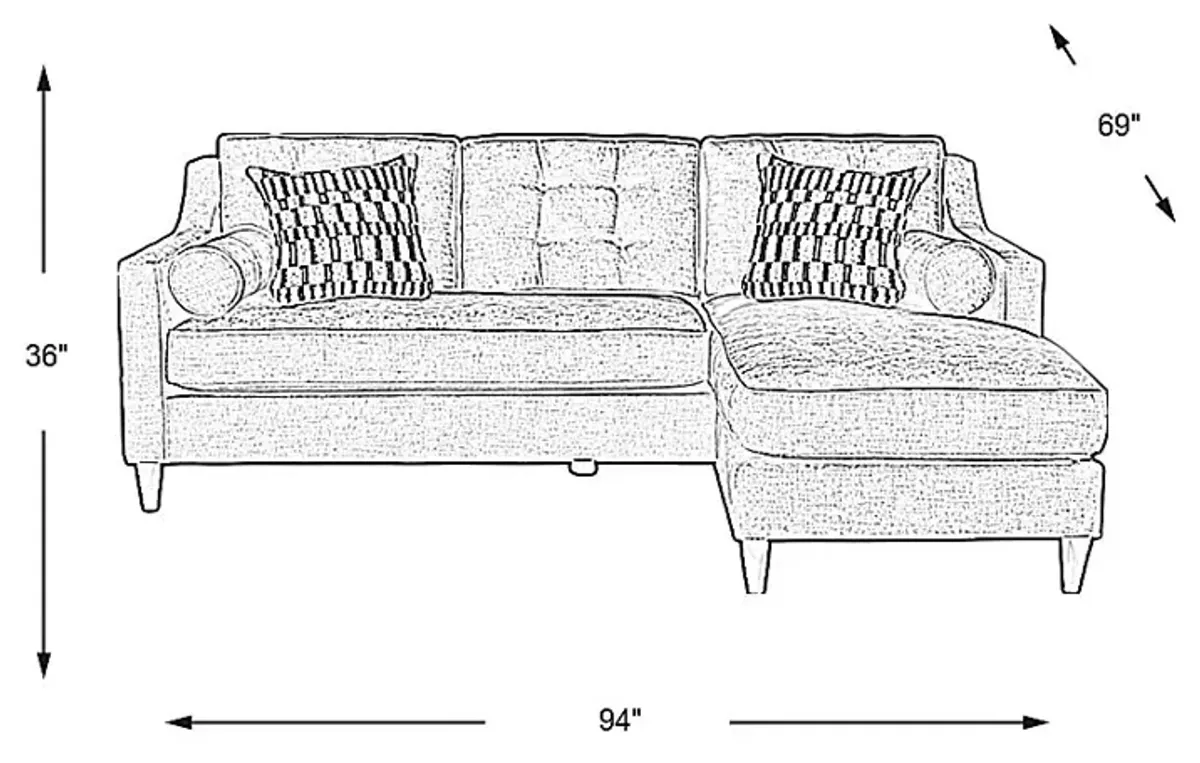 Hanover Ocean Chenille Chaise Sofa