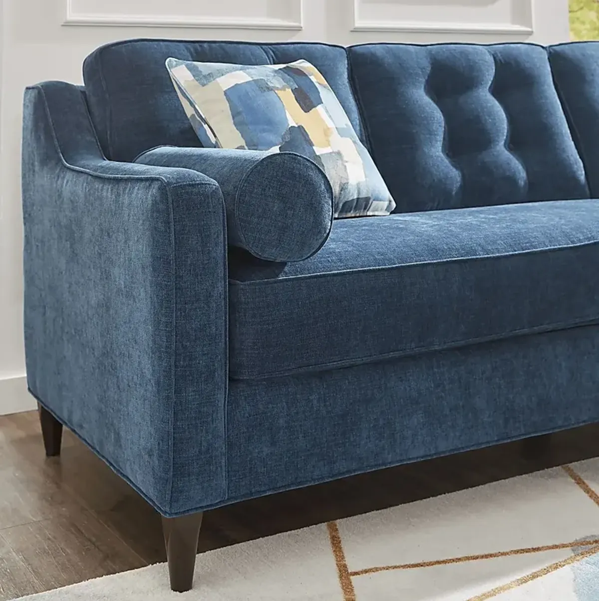 Hanover Indigo Chenille Chaise Sofa