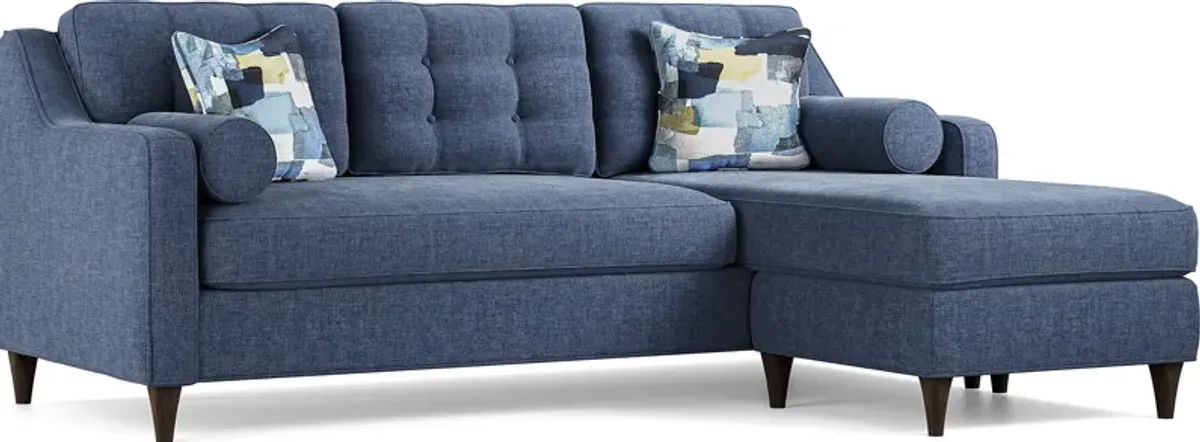 Hanover Indigo Chenille Chaise Sofa