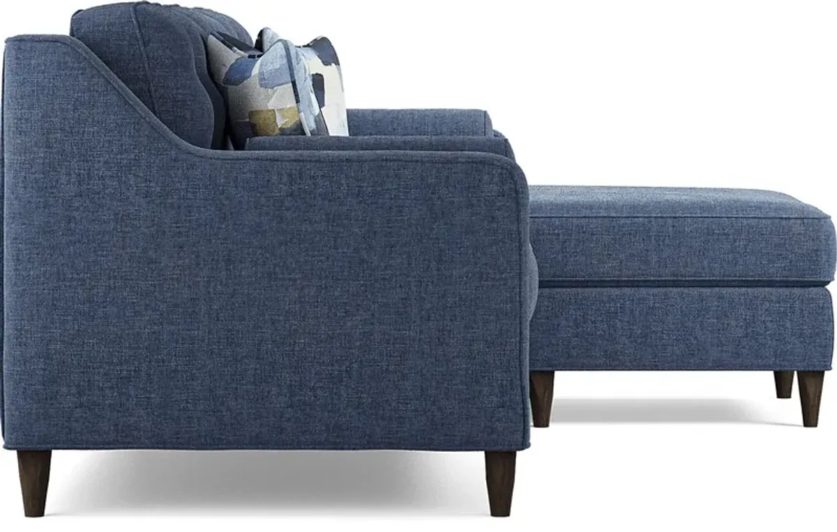 Hanover Indigo Chenille Chaise Sofa